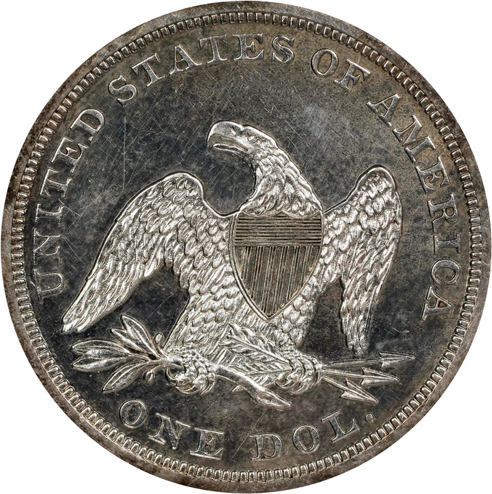 1865 $1 AU53 CAC thumbnail 12