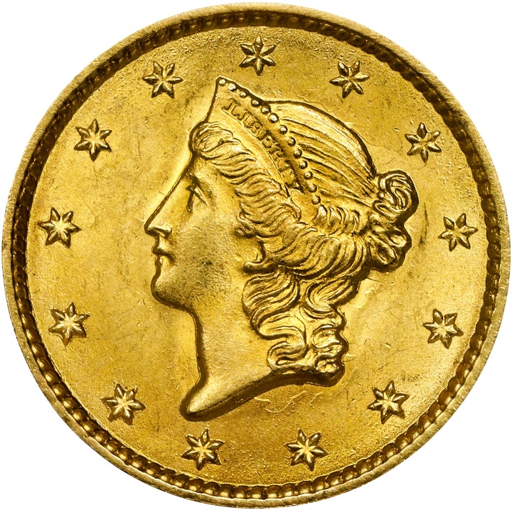 1849 G$1 Closed Wreath MS thumbnail 10