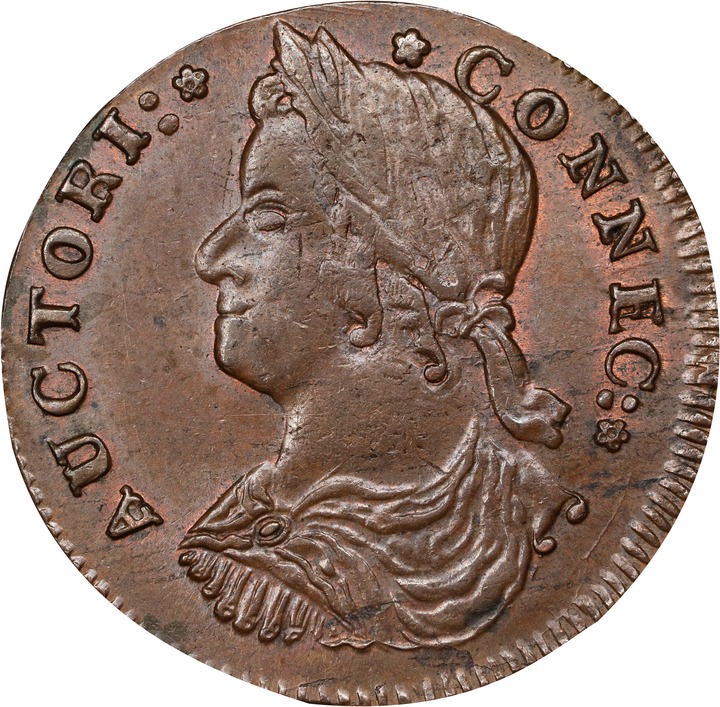 Image for 1787 Copper Connecticut, Draped Bust Left MS BN MS64 BN