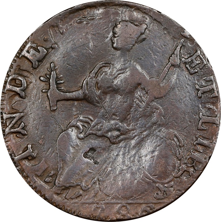 1786 Copper Connecticut, Mailed Bust, Hercules MS BN XF40 BN thumbnail 2