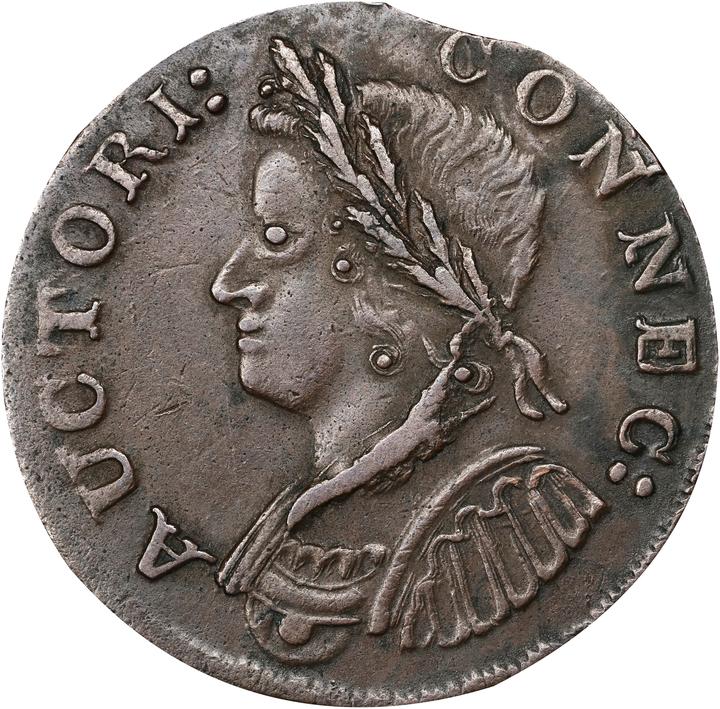 Image for 1786 Copper Connecticut, Mailed Bust Left MS BN AU53 BN