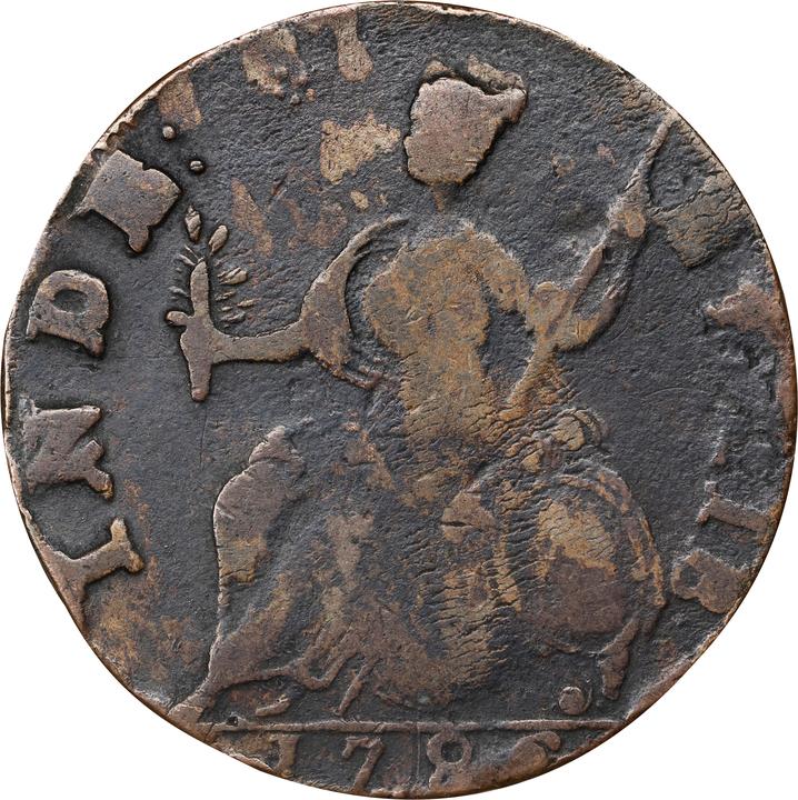 1786 Copper Connecticut, Mailed Bust Left MS BN VF20 BN thumbnail 2