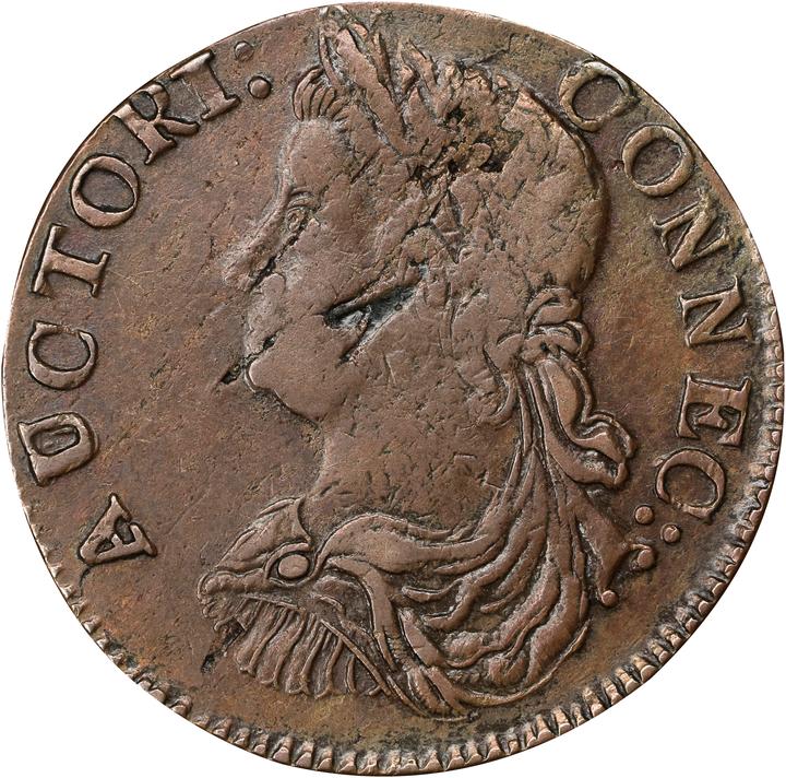 1786 Copper Connecticut, Draped Bust Left MS BN AU53 BN thumbnail 5