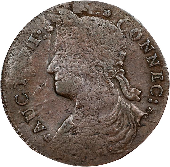 Image for 1787 Copper Connecticut, Draped Bust Left, ETLIR MS BN VF30 BN