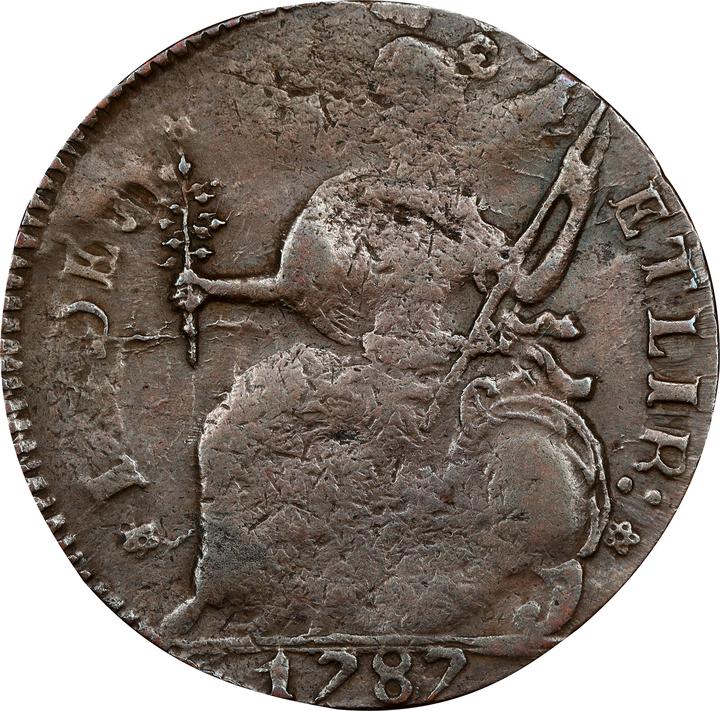 1787 Copper Connecticut, Draped Bust Left, ETLIR MS BN VF30 BN thumbnail 2