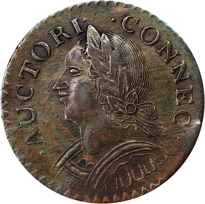 1787 Copper Connecticut, Mailed Bust Left, Laughing MS BN VG8 BN thumbnail 9