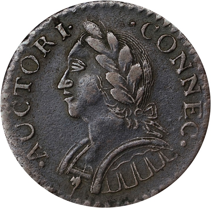 1787 Copper Connecticut, Mailed Bust Left, Laughing MS BN VF35 BN thumbnail 3