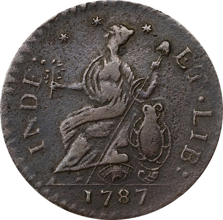 1787 Copper Connecticut, Mailed Bust Left, Laughing MS BN VF35 BN thumbnail 4