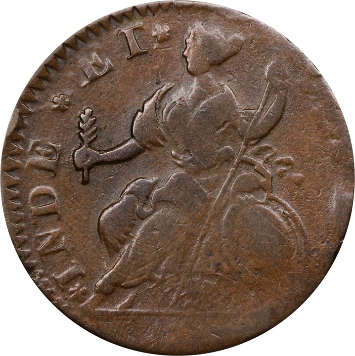 1787 Copper Connecticut, Mailed Bust Left MS BN VF30 BN thumbnail 4