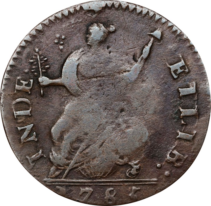 1785 Copper Connecticut, Bust Right MS BN VF30 BN thumbnail 4