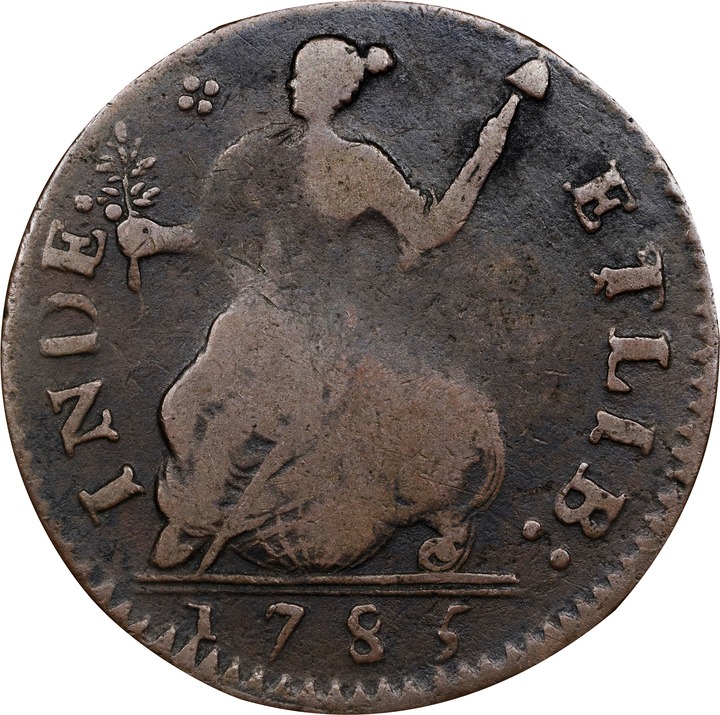 1785 Copper Connecticut, Bust Right MS BN F12 BN thumbnail 2