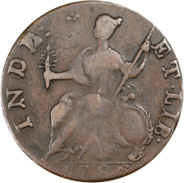1786 Copper Connecticut, Mailed Bust Left MS BN VF30 BN thumbnail 2