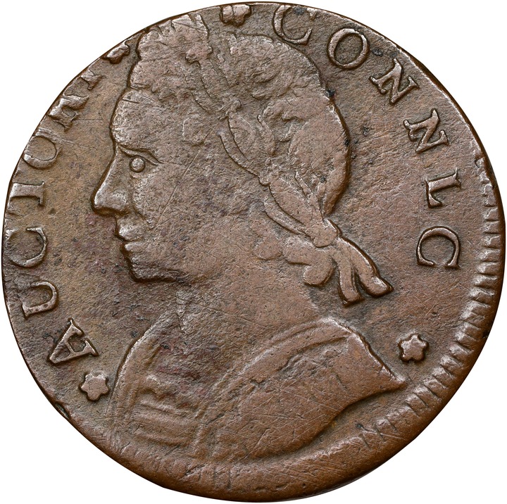 Image for 1788 Copper Connecticut, Mailed Bust Left, CONNLC MS BN VF30 BN