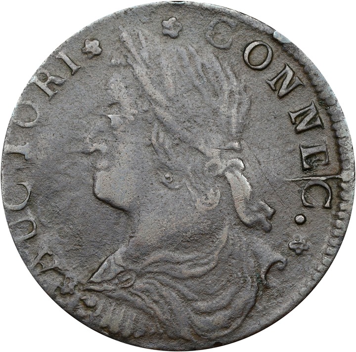 1788 Copper Connecticut, Draped Bust Left MS BN thumbnail 16