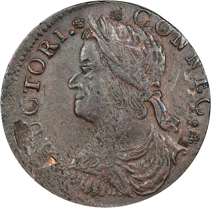 1788 Copper Connecticut, Draped Bust Left, INDL MS BN G6 BN thumbnail 5