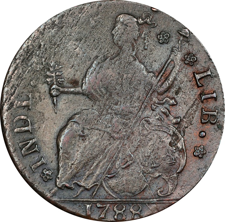 1788 Copper Connecticut, Draped Bust Left, INDL MS BN G6 BN thumbnail 6