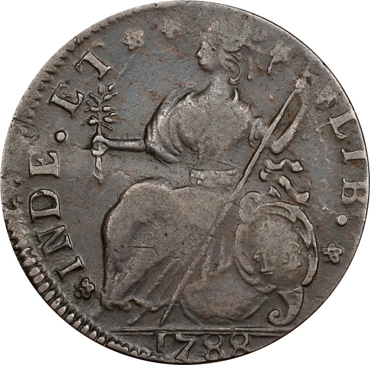 1788 Copper Connecticut, Draped Bust Left MS BN VF35 BN thumbnail 2