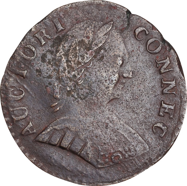 1788 Copper Connecticut, Mailed Bust Right, Small Head MS BN G6 BN thumbnail 7