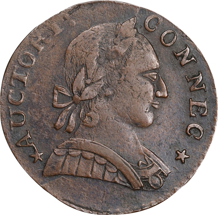 Image for 1788 Copper Connecticut, Mailed Bust Right MS BN XF40 BN
