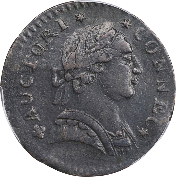 Image for 1788 Copper Connecticut, Mailed Bust Right MS BN XF45 BN