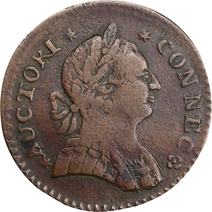 1788 Copper Connecticut, Mailed Bust Right MS BN VF35 BN thumbnail 3
