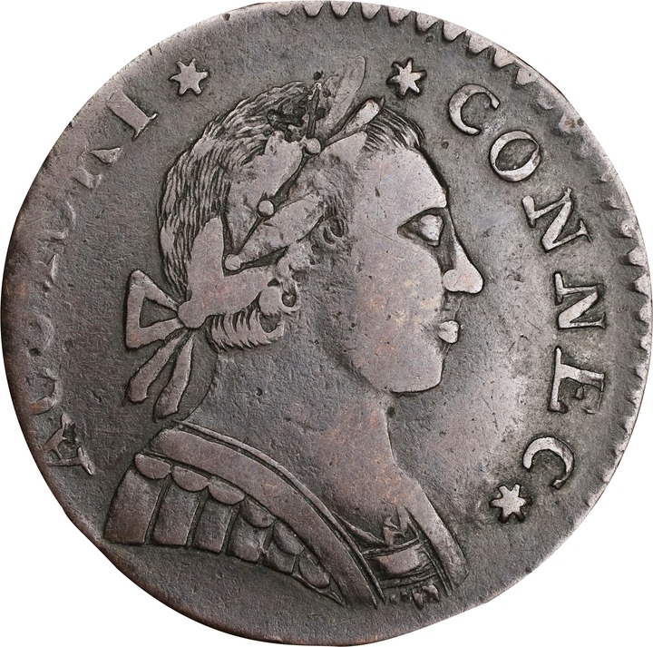 1788 Copper Connecticut, Mailed Bust Right MS BN VF20 BN thumbnail 11