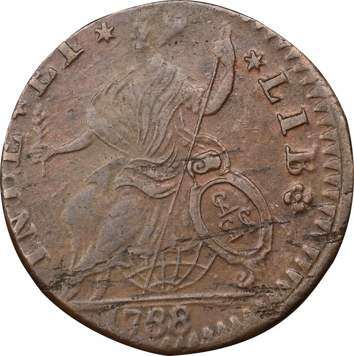 1788 Copper Connecticut, Mailed Bust Left MS BN MS61 BN thumbnail 6
