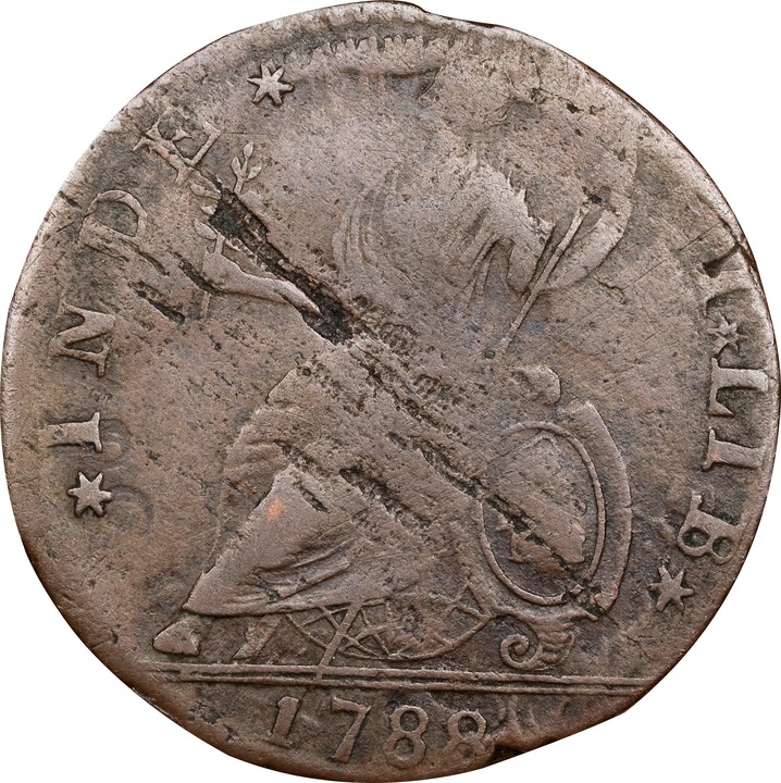 1788 Copper Connecticut, Mailed Bust Left MS BN VF25 BN thumbnail 2