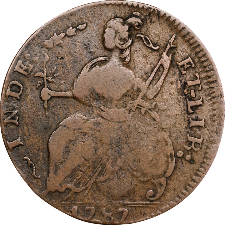 1787 Copper Connecticut, Draped Bust Left, ETLIR MS BN VF30 BN thumbnail 4