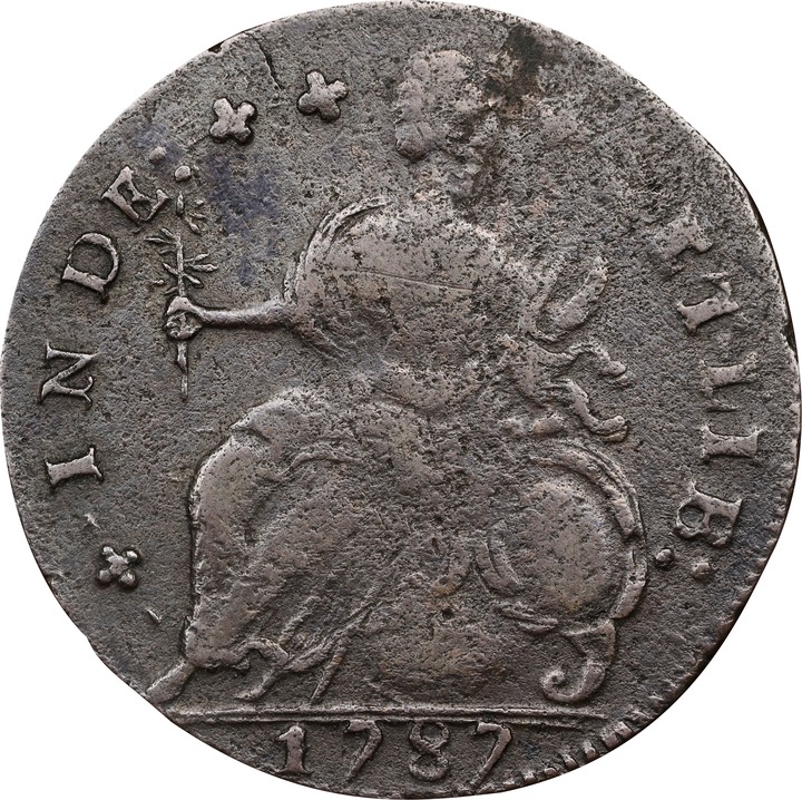 1787 Copper Connecticut, Draped Bust Left, AUCIORI MS BN G4 BN thumbnail 6