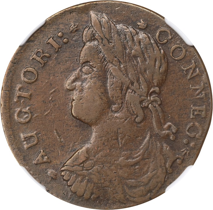 Image for 1787 Copper Connecticut, Draped Bust Left MS BN XF45 BN