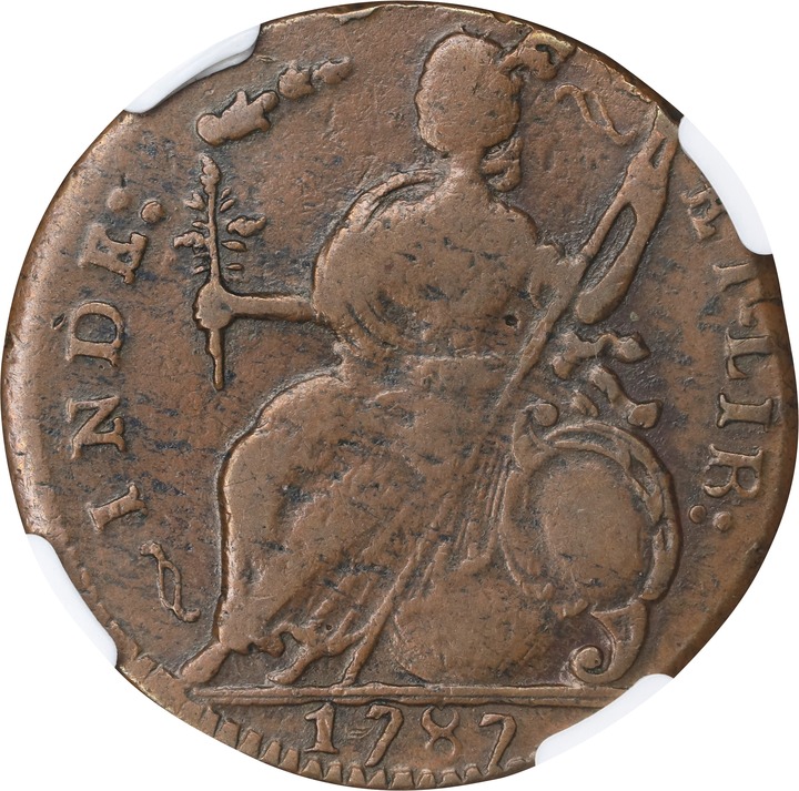 1787 Copper Connecticut, Draped Bust Left MS BN XF45 BN thumbnail 2
