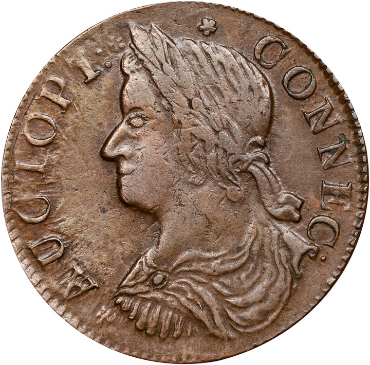 Image for 1787 Copper Connecticut, Draped Bust Left, AUCTOPI MS BN AU58 BN
