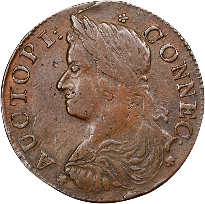 1787 Copper Connecticut, Draped Bust Left, AUCTOPI MS BN AU58 BN thumbnail 11