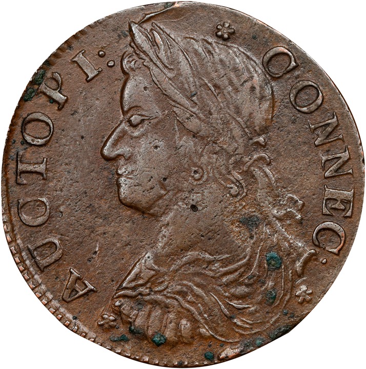 1787 Copper Connecticut, Draped Bust Left, AUCTOPI MS BN thumbnail 7