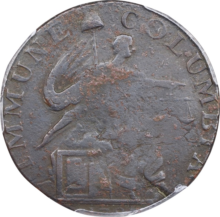 1785 Copper Vermont, IMMUNE COLUMBIA MS BN thumbnail 3