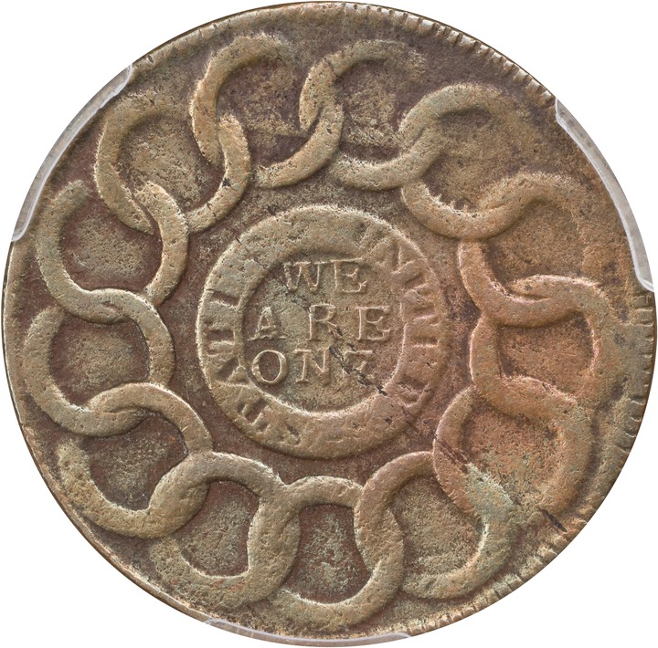 1787 Fugio 1c 4 Cinquefoils, STATES UNITED, Newman 12-M MS BN VG10 BN thumbnail 10