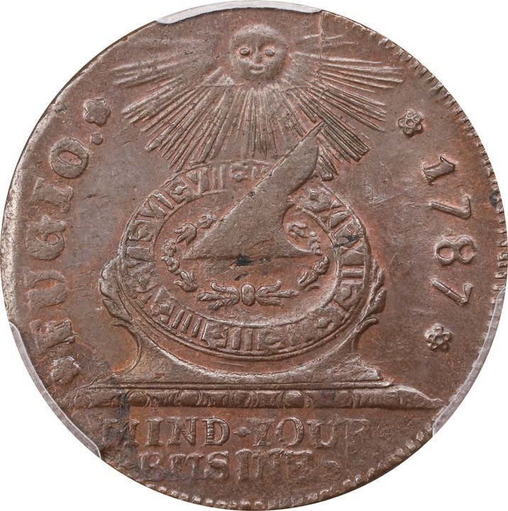 1787 Fugio 1c 4 Cinquefoils, STATES UNITED MS BN MS60 BN thumbnail 7