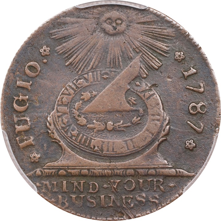 1787 Fugio 1c 4 Cinquefoils, STATES UNITED, Newman 18-U MS BN F15 BN CAC thumbnail 20