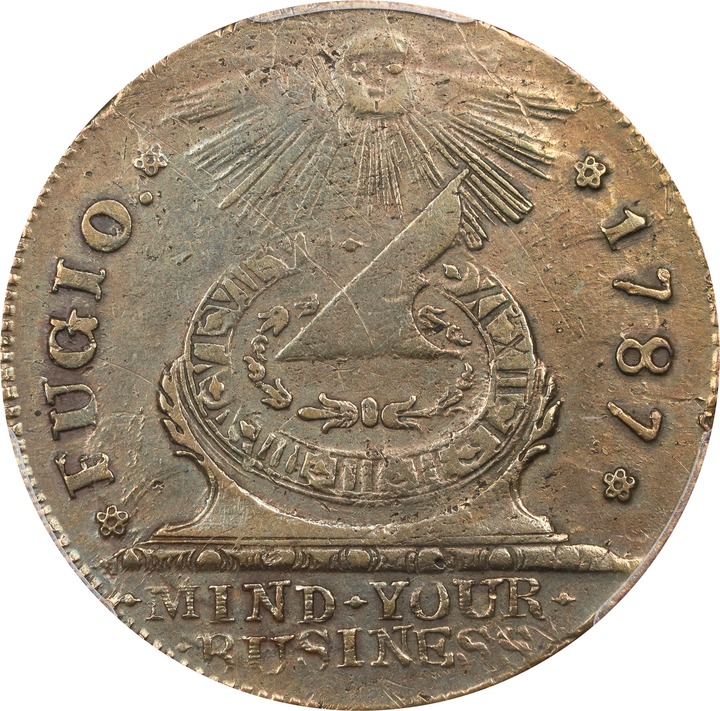 1787 Fugio 1c 4 Cinquefoils, UNITED STATES, Newman 16-H MS BN F15 BN CAC thumbnail 13
