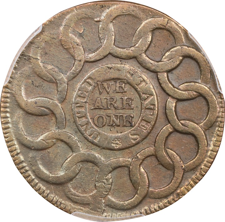 1787 Fugio 1c 4 Cinquefoils, UNITED STATES, Newman 16-H MS BN F15 BN CAC thumbnail 14