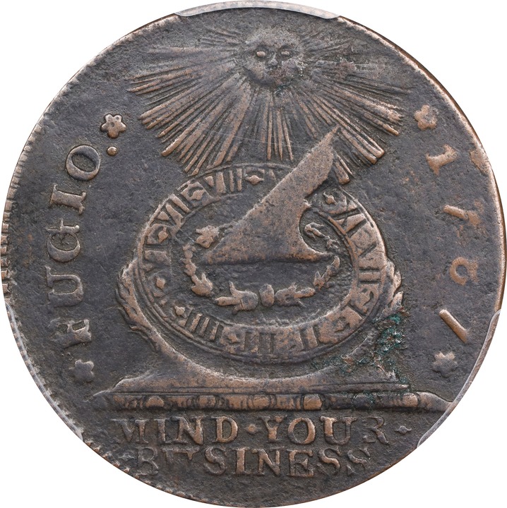 1787 Fugio 1c Cinquefoils, Raised Rims MS BN F15 BN thumbnail 22