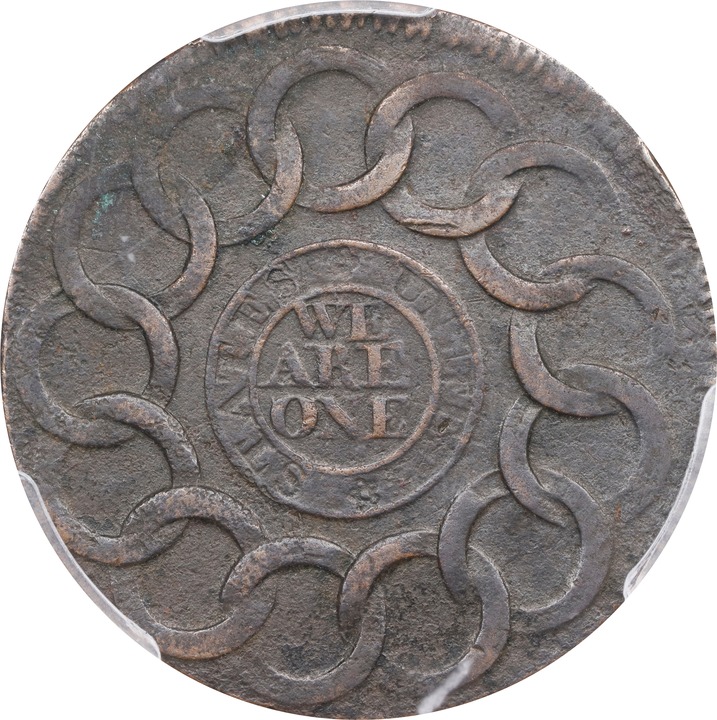 1787 Fugio 1c Cinquefoils, Raised Rims MS BN F15 BN thumbnail 23
