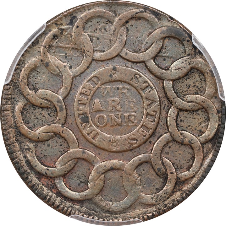 1787 Fugio 1c No Cinq, Cross After Date, UNITED STATES, Newman 1-B MS BN G6 BN thumbnail 20