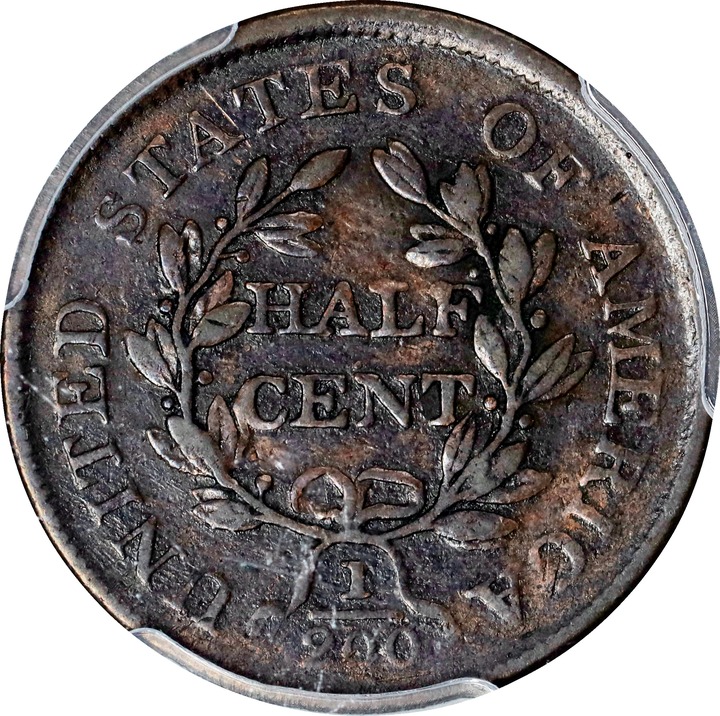 1804 1/2c Crosslet 4, No Stems MS BN VF20 BN thumbnail 2