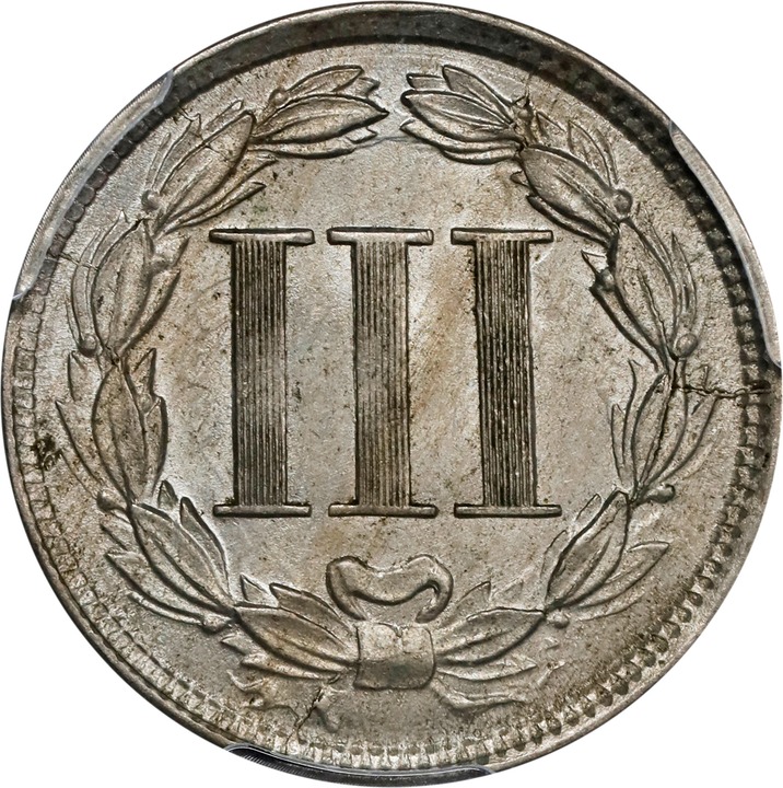 1866 3cN MS62 CAC thumbnail 4