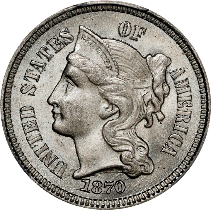 Image for 1870 3cN MS65 CAC