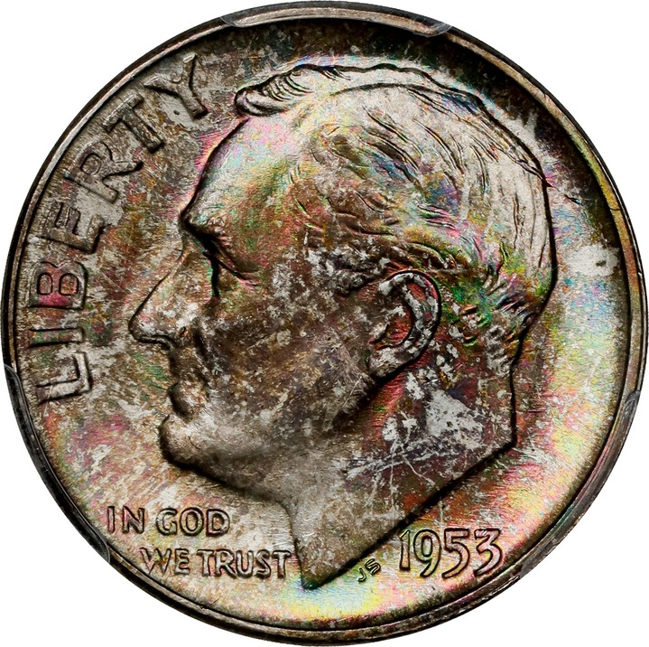 1953 10c VF20 CAC thumbnail 10