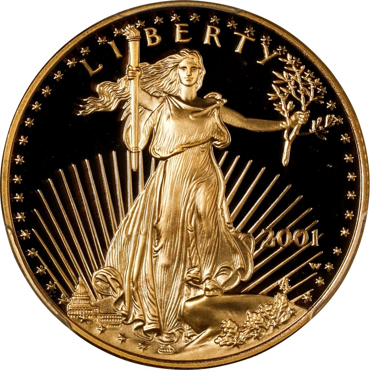 Image for 2001-W $25  Gold Eagle PR DCAM PR70 DCAM CAC