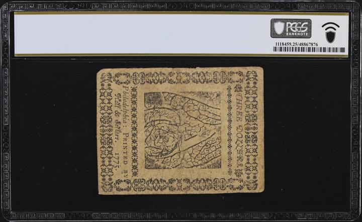 May 10, 1775 $3  Continental Currency (Fr. CC3) thumbnail 14